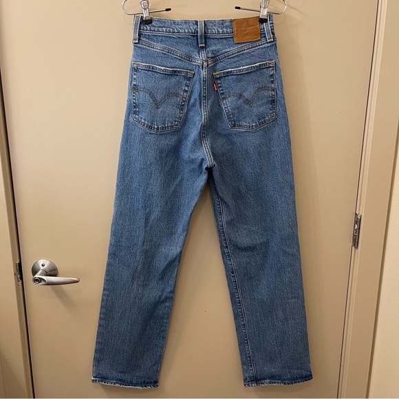 Levi's Ribcage Straight Jean size 27 in blue denim - Picture 9 of 15